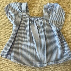 Old Navy 3T short sleeve light blue and white top